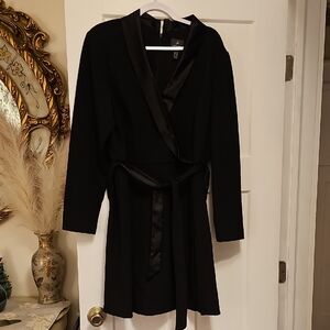 Adrianna Papell Faux Wrap Tuxedo Dress